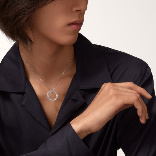 [Stellar Jewelry]LOVE NECKLACE 16MM 3 DIAMONDS