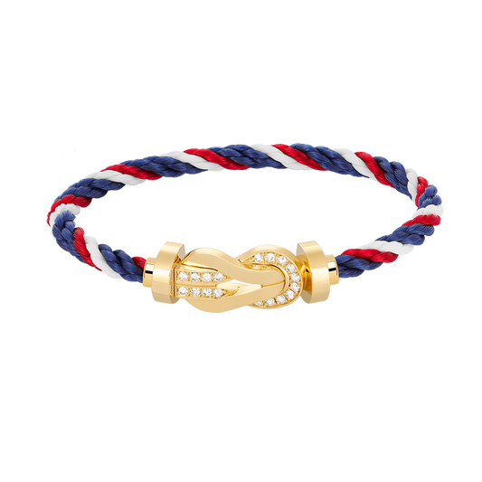 [Stellar Jewelry]CHANCE LARGE 8 FIGURE BUCKLE HALF DIAMOND BRACELET GOLD