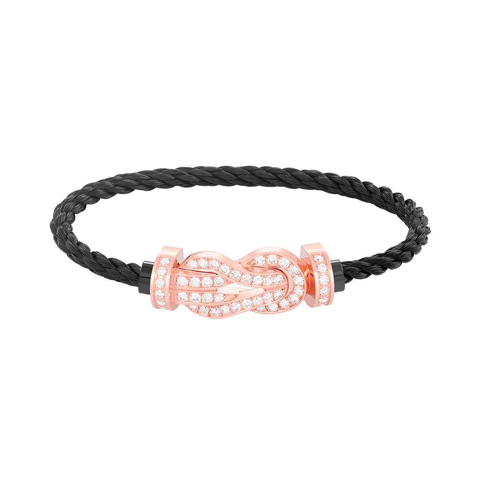 [Stellar Jewelry]CHANCE LARGE 8 FIGURE BUCKLE FULL DIAMOND BRACELET ROSE GOLD