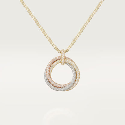 [Stellar Jewelry]TRINITY LARGE FULL DIAMOND  NECKLACE