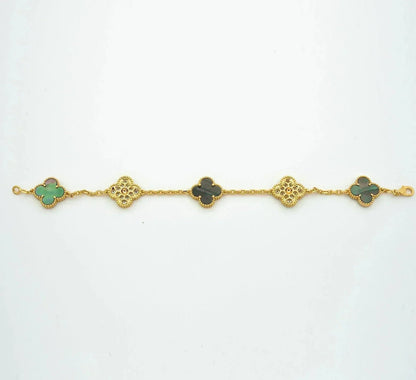 [Stellar Jewelry] CLOVER 5 MOTIF GRAY MOP BRACELET COLLECTION