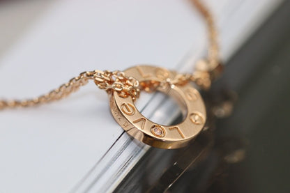 [Stellar Jewelry]LOVE NECKLACE ADJUSTABLE ROSE GOLD 2 DIAMOND