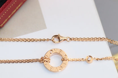 [Stellar Jewelry]LOVE NECKLACE ADJUSTABLE ROSE GOLD 2 DIAMOND