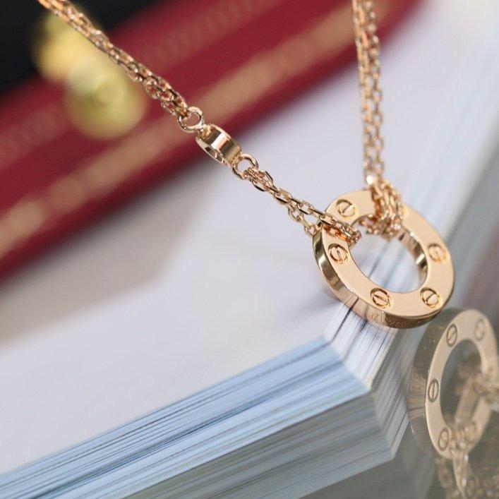 [Stellar Jewelry]LOVE NECKLACE ADJUSTABLE ROSE GOLD 2 DIAMOND
