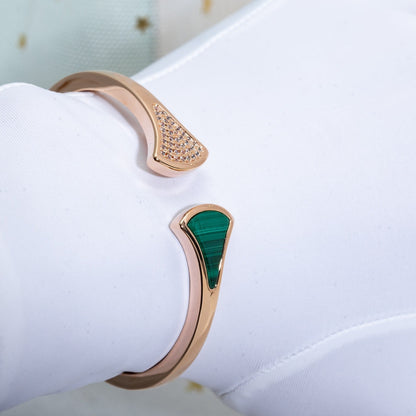 [Stellar Jewelry]DREAM BRACELET OPEN MALACHITE PINK GOLD