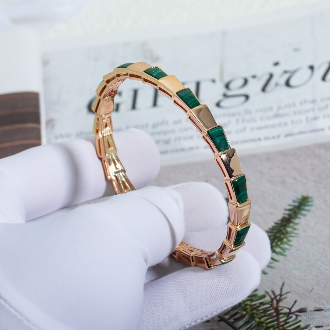 [Stellar Jewelry]SERPENTI BRACELET PINK GOLD MALACHITE