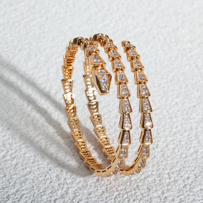 [Stellar Jewelry]SERPENTI BRACELET PINK GOLD DIAMOND DOUBLE ROW