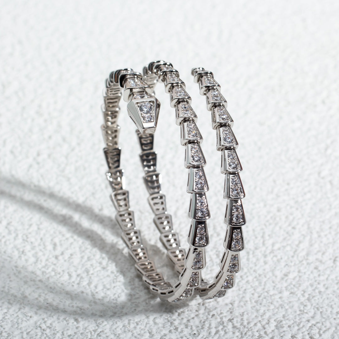 [Stellar Jewelry]SERPENTI BRACELET SILVER DIAMOND DOUBLE ROW