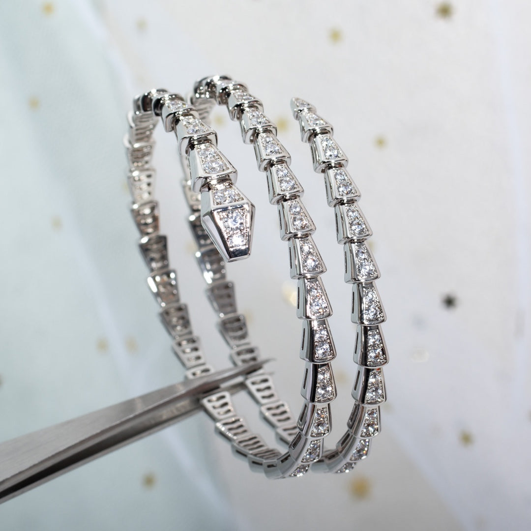 [Stellar Jewelry]SERPENTI BRACELET SILVER DIAMOND DOUBLE ROW