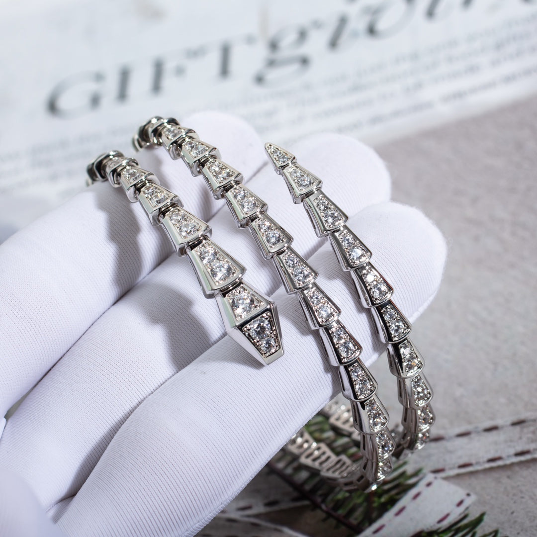 [Stellar Jewelry]SERPENTI BRACELET SILVER DIAMOND DOUBLE ROW