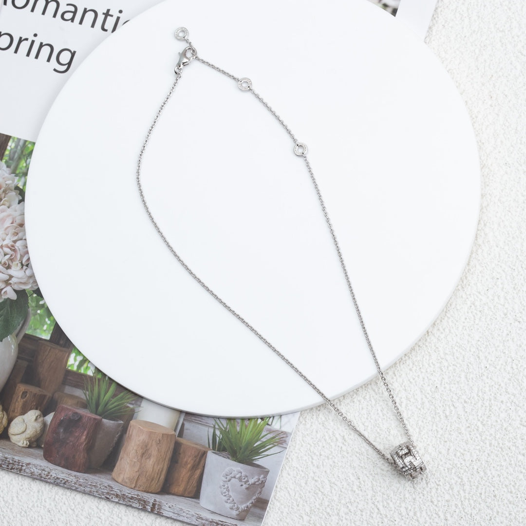 [Stellar Jewelry]PARENTESI NECKLACE SILVER DIAMOND