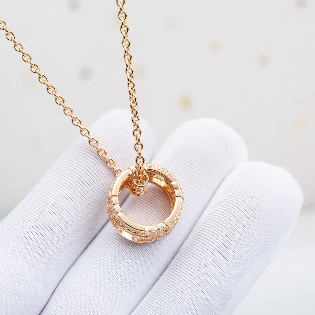 [Stellar Jewelry]PARENTESI NECKLACE PINK GOLD DIAMOND
