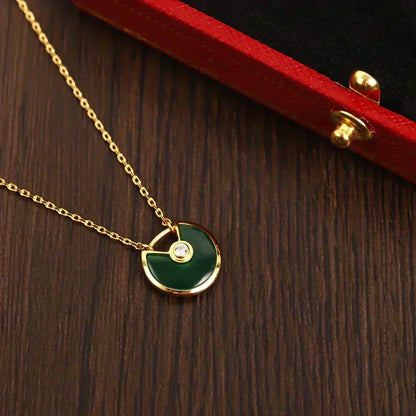[Stellar Jewelry]AMULETTE GOLD MALACHITE NECKLACE
