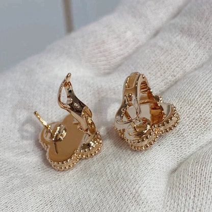 [Stellar Jewelry]CLOVER MEDIUM 1 MOTIFS CARNELIAN  DIAMOND earrings