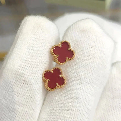 [Stellar Jewelry]CLOVER MINI 9.5MM CARNELIAN EARRINGS