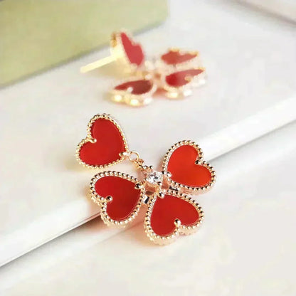 [Stellar Jewelry]SWEET CLOVER CARNELIAN EARRINGS