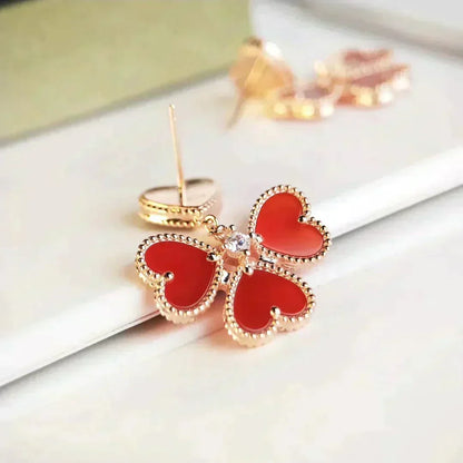 [Stellar Jewelry]SWEET CLOVER CARNELIAN EARRINGS