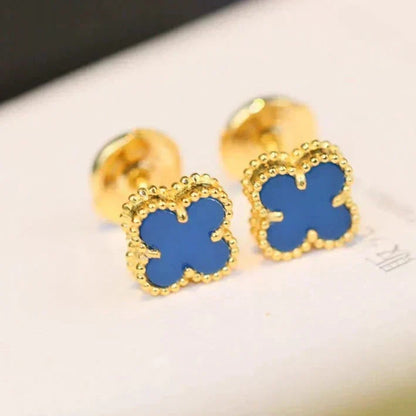 [Stellar Jewelry]CLOVER MINI 9.5MM TURQUOISE EARRINGS