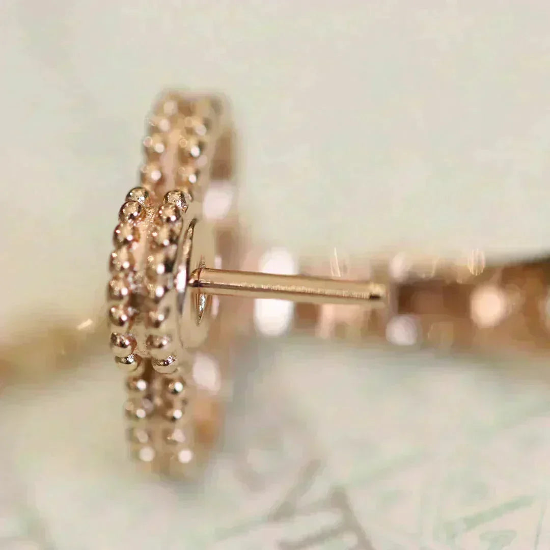 [Stellar Jewelry]CLOVER MEDIUM 1 MOTIFS FUll DIAMOND EARRINGS