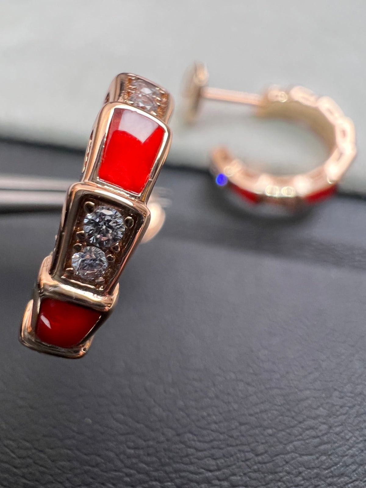 [Stellar Jewelry]SERPENTI CARNELIAN PINK GOLD EARRINGS
