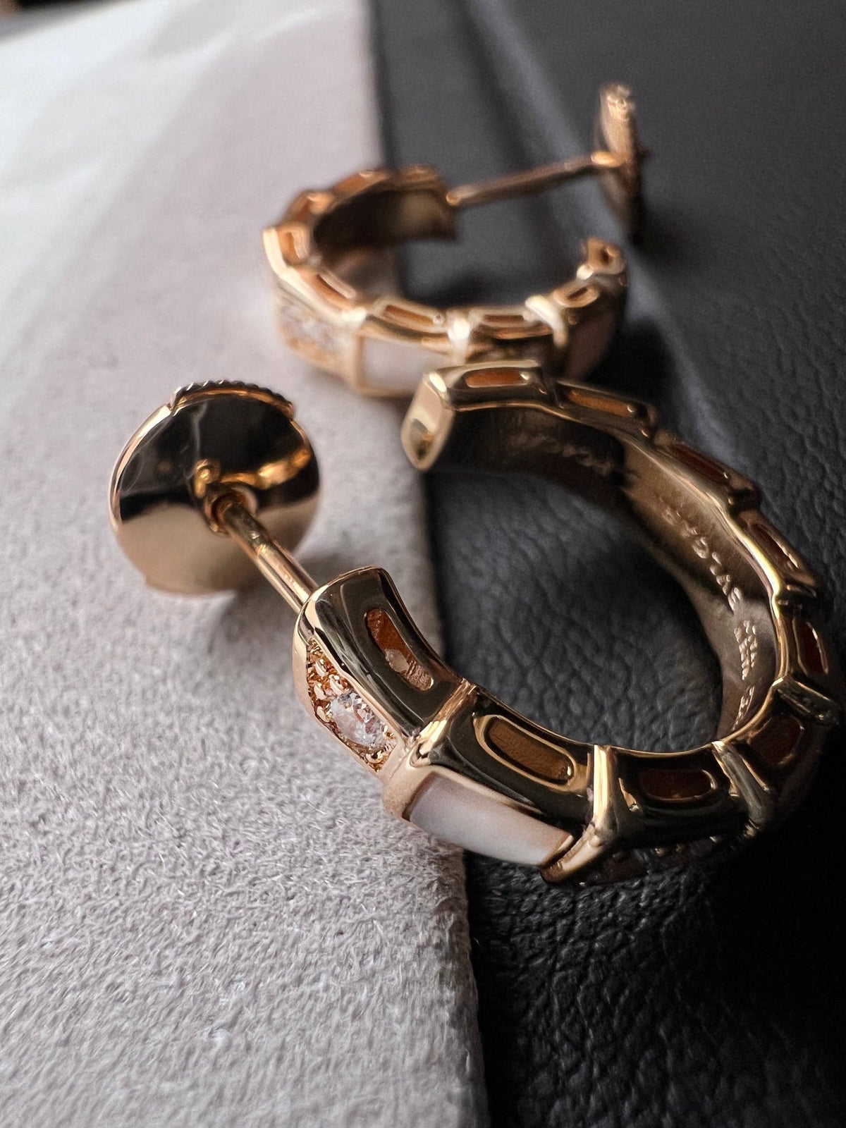 [Stellar Jewelry]SERPENTI MOP PINK GOLD EARRINGS