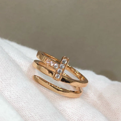 [Stellar jewels]T WIRE DOUBLE ROWS RING PINK GOLD
