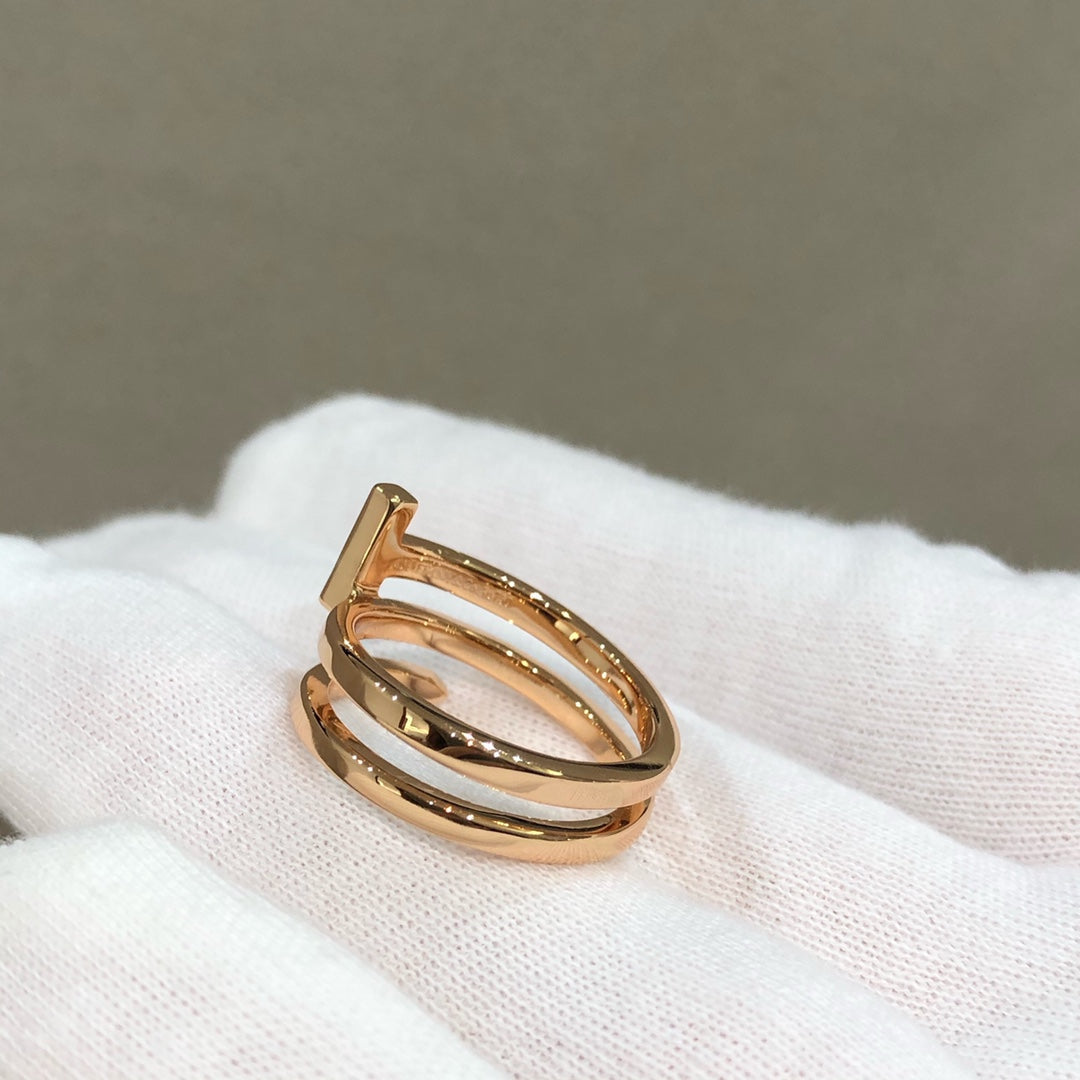 [Stellar jewels]T WIRE DOUBLE ROWS RING PINK GOLD