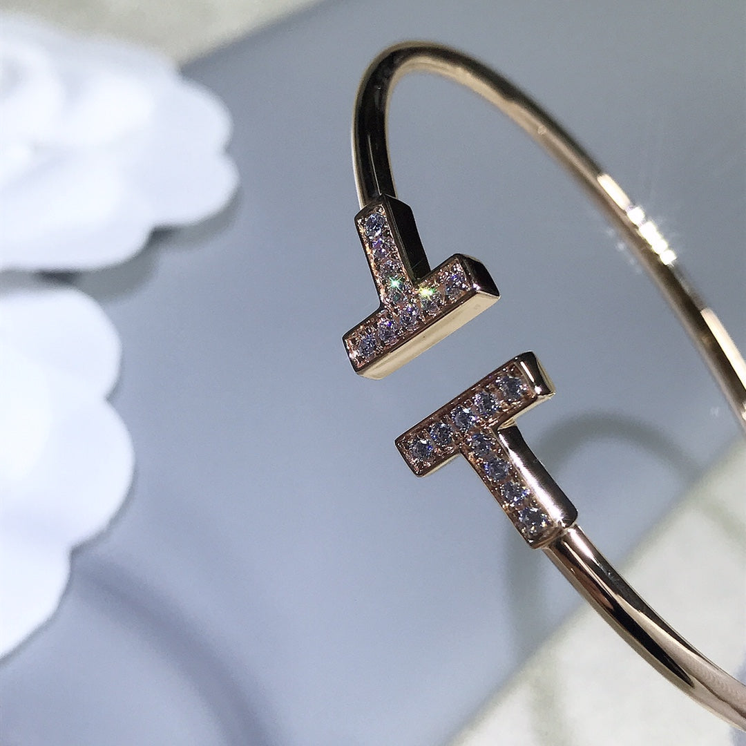 [Stellar jewels]T BRACELET PINK GOLD 1.8MM DIAMOND