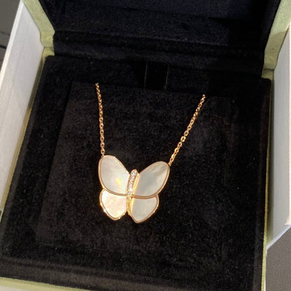 [Stellar Jewelry]BUTTERFLY GOLD MOP DIAMOND NECKLACE