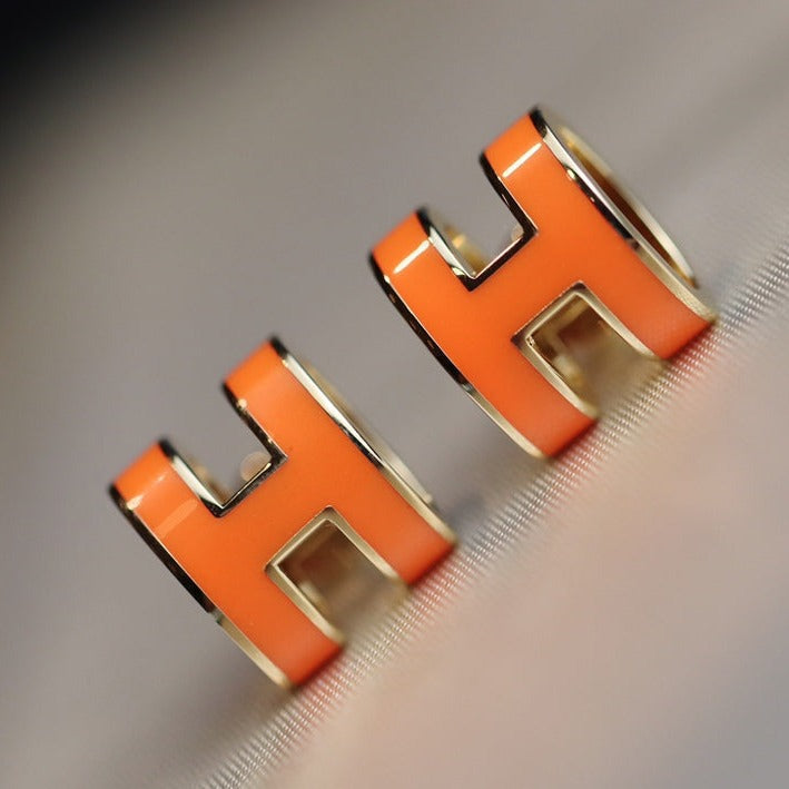[Stellar Jewelry]MINI POP H EARRINGS ORANGE
