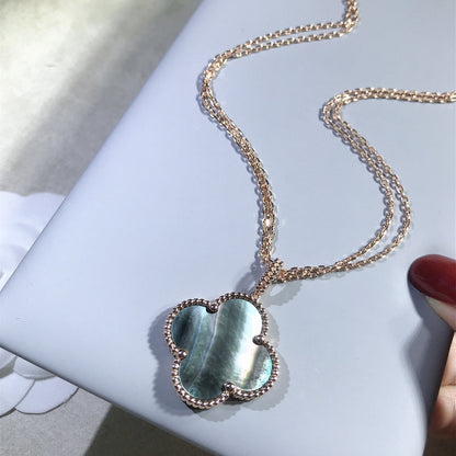 [Stellar Jewelry]CLOVER 25MM GOLD DARK MOP BIG CLOVER NECKLACE