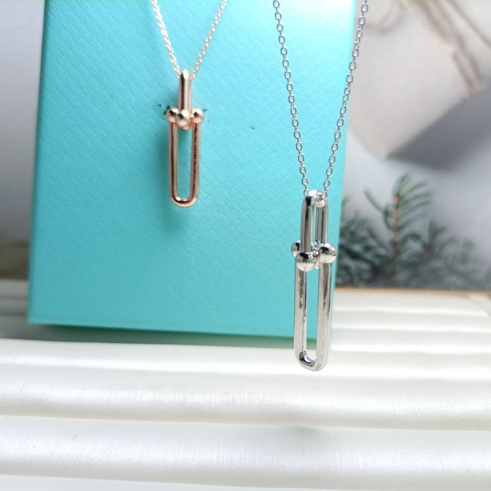 [Stellar jewels]HARDWEAR DROP DOUBLE LINK PEDANT NECKLACE