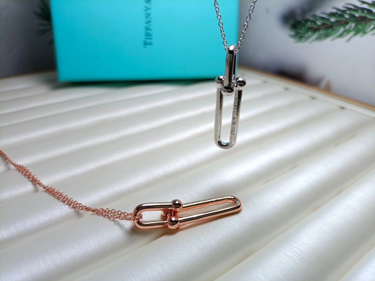 [Stellar jewels]HARDWEAR DROP DOUBLE LINK PEDANT NECKLACE