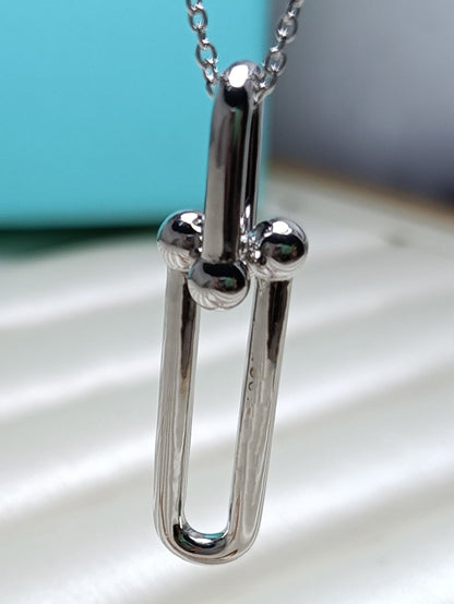 [Stellar jewels]HARDWEAR DROP DOUBLE LINK PEDANT NECKLACE