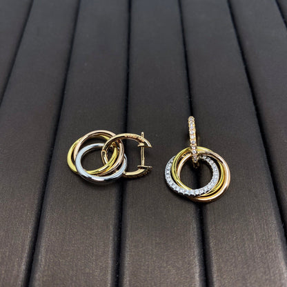 [Stellar jewels]TRINITY EARRINGS GOLD DIAMOND