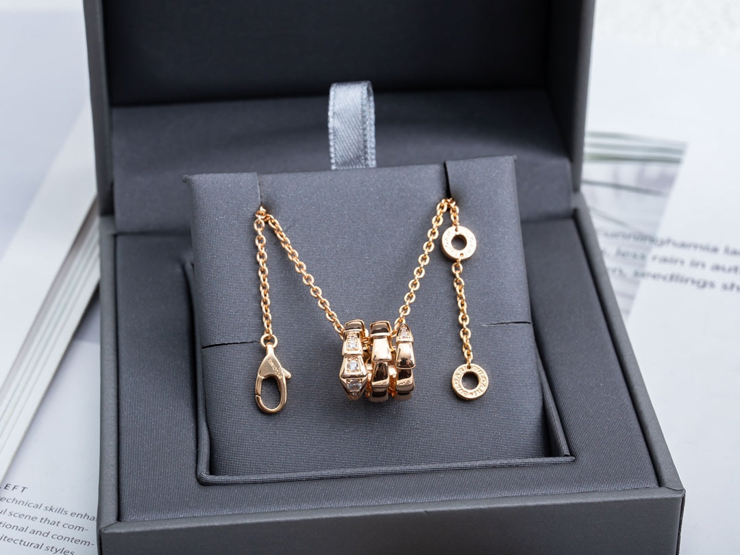 [Stellar Jewelry]SERPENTI PINK GOLD NECKLACE DIAMOND