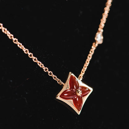 [Stellar Jewelry]STAR NECKLACE PINK GOLD 1 DIAMOND