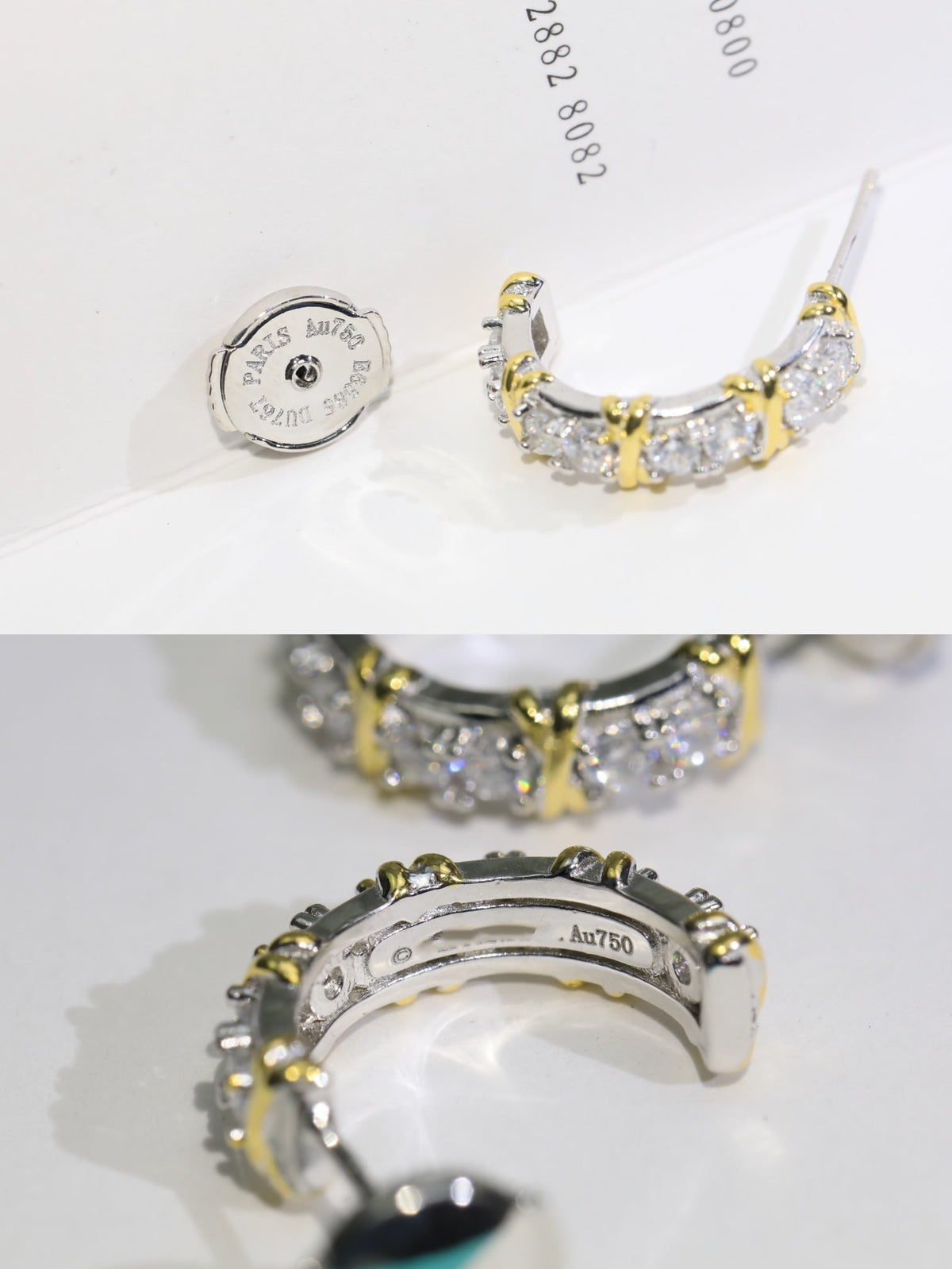 [Stellar jewels]TWENTY STONE HOOP GOLD EARRINGS