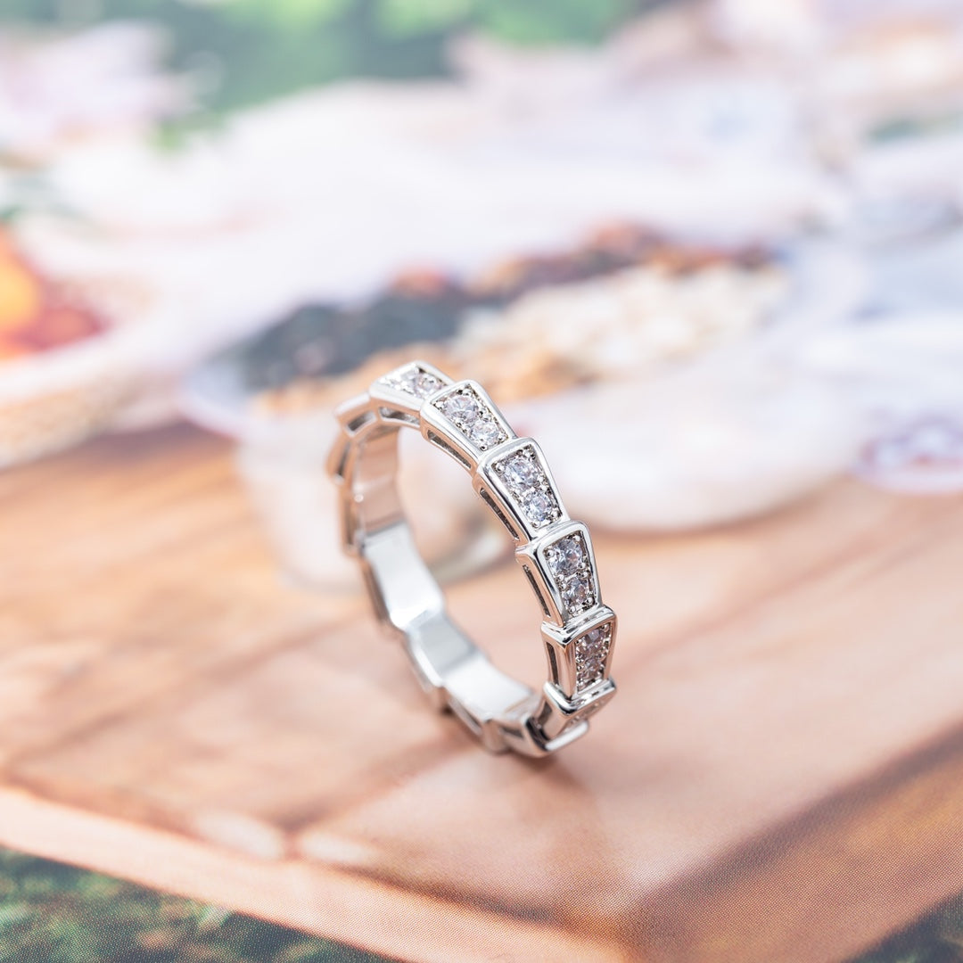 [Stellar Jewelry]SERPENTI RING SILVER DIAMOND PAVED 3MM