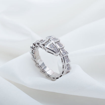 [Stellar Jewelry]SERPENTI RING SILVER DIAMOND PAVED 4MM