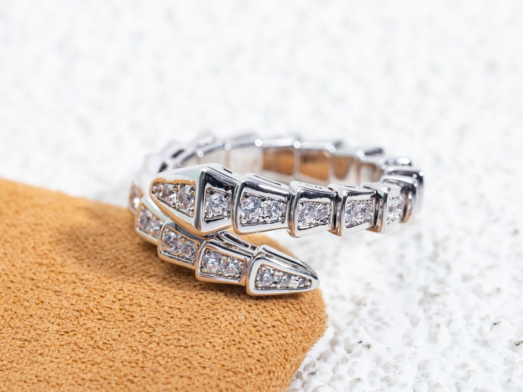 [Stellar Jewelry]SERPENTI RING SILVER DIAMOND PAVED 4MM