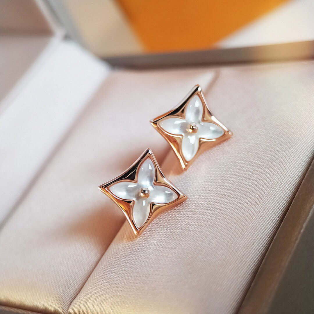[Stellar Jewelry]STAR MOP PINK GOLD EARRINGS