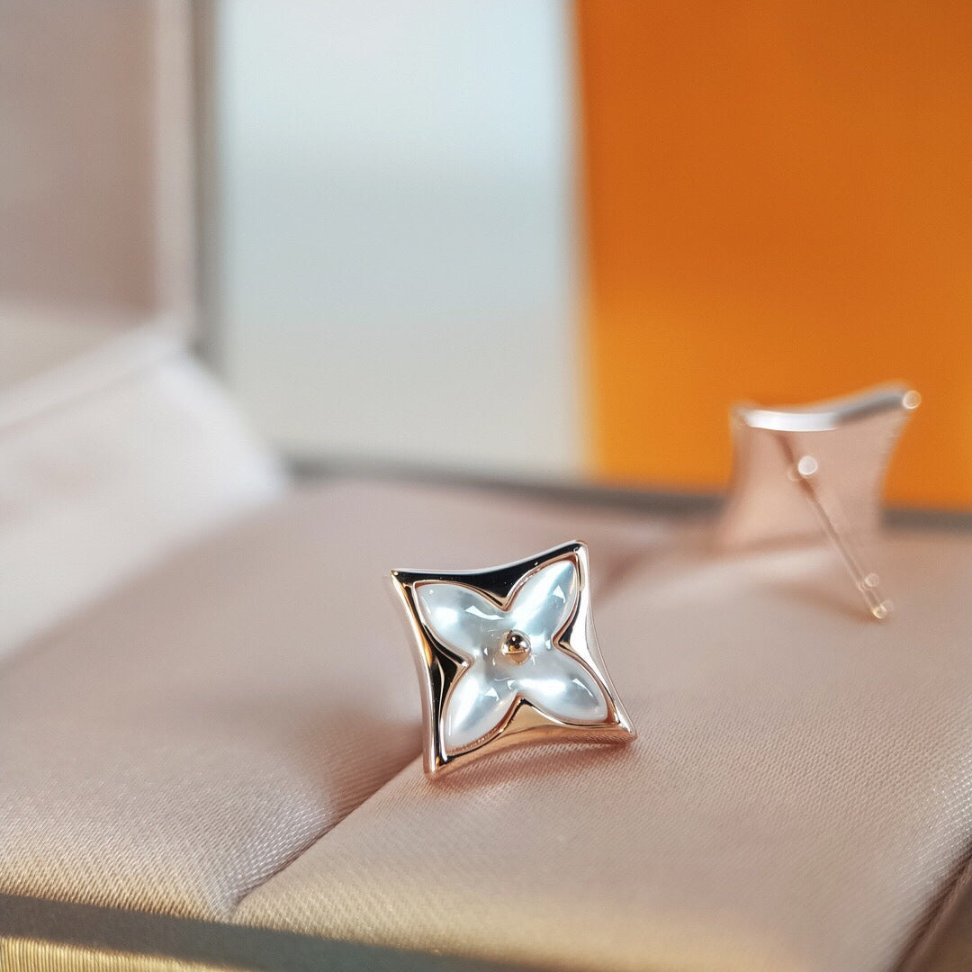 [Stellar Jewelry]STAR MOP PINK GOLD EARRINGS