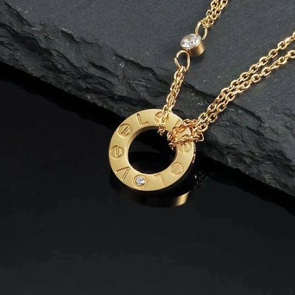 [Stellar Jewelry]LOVE NECKLACE 16MM 2 DIAMONDS
