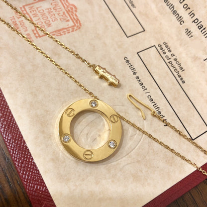 [Stellar Jewelry]LOVE NECKLACE 16MM 3 DIAMONDS