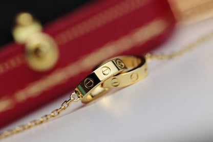 [Stellar Jewelry]LOVE NECKLACE DOUBLE RING GOLD