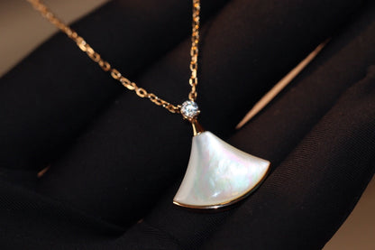 [Stellar Jewelry]DREAM NECKLACE WHITE MOP PINK GOLD 1 DIAMOND
