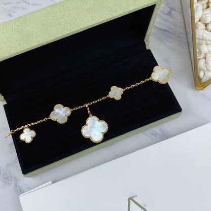 [Stellar Jewelry]MAGIC CLOVER MOP GOLD BRACELET 5 MOTIFS
