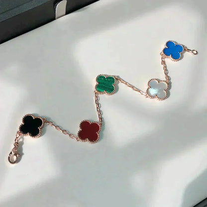[Stellar Jewelry]CLOVER 5 MOTIFS MULTICOLOR BRACELET