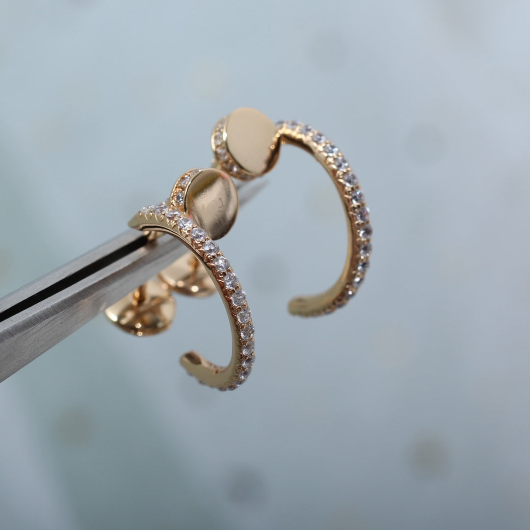 [Stellar Jewelry]JUSTE EARRINGS 12.75MM PINK GOLD DIAMOND